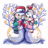 Winter Enchantment Snowman Couple