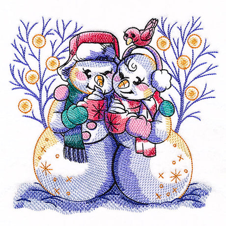 Winter Enchantment Snowman Couple