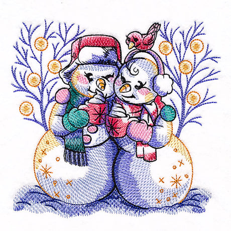Winter Enchantment Snowman Couple