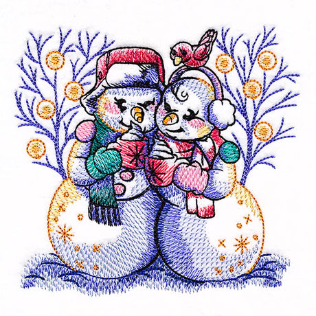 Winter Enchantment Snowman Couple