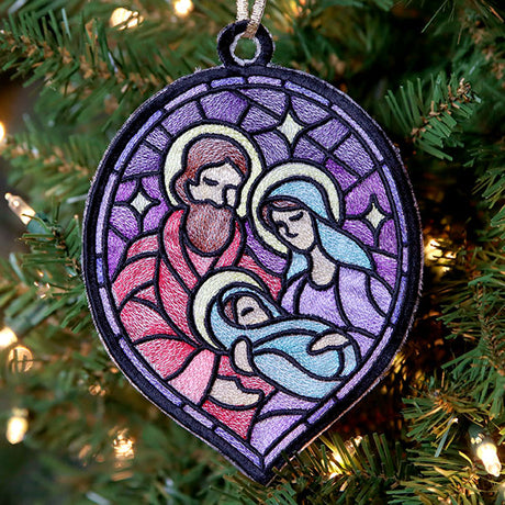 Stained Glass Nativity Ornament - Holy Family