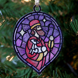 Stained Glass Nativity Ornament - Shepherd