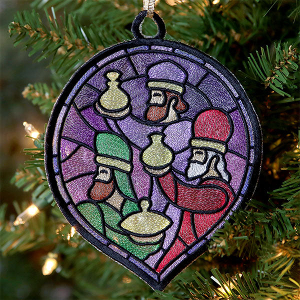 Stained Glass Nativity Ornament - Wise Men