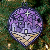 Stained Glass Nativity Ornament - Bethlehem