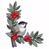 Chickadee with Winter Berries Corner (Left)