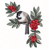 Chickadee with Winter Berries Corner (Right)