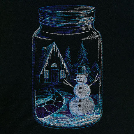 Winter Cottage Canning Jar Scene