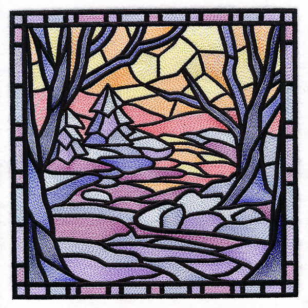 Four Seasons Stained Glass Square - Winter