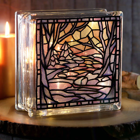 Four Seasons Stained Glass Square - Winter