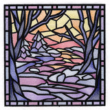 Four Seasons Stained Glass Square - Winter