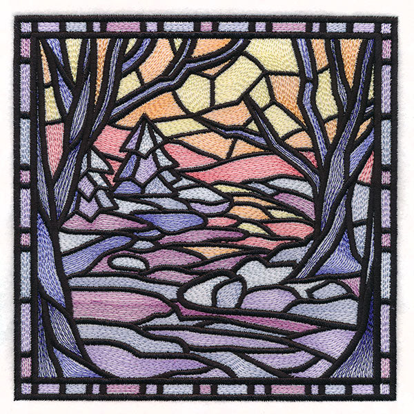 Four Seasons Stained Glass Square - Winter
