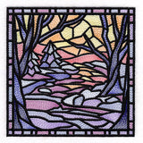 Four Seasons Stained Glass Square - Winter