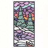 Stained Glass Winter Landscape Panel 1