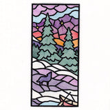 Stained Glass Winter Landscape Panel 1
