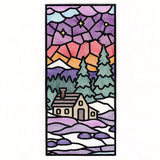 Stained Glass Winter Landscape Panel 2