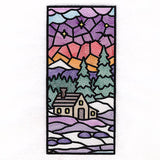 Stained Glass Winter Landscape Panel 2