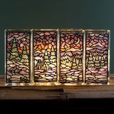 Stained Glass Winter Landscape Panel 2
