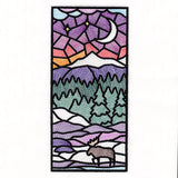 Stained Glass Winter Landscape Panel 3