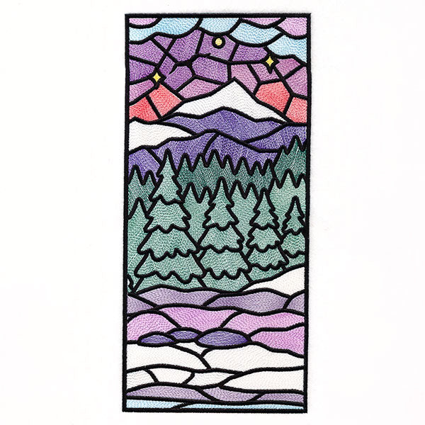Stained Glass Winter Landscape Panel 4
