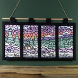 Stained Glass Winter Landscape Panel 4
