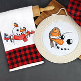 Sweet Peeking Snowman with European Robin