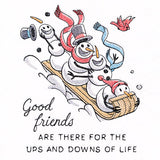 Snowmen Sledding Friends