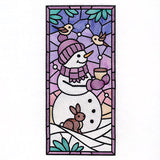 Woodland Snowman Stained Glass Panel 1