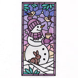 Woodland Snowman Stained Glass Panel 1