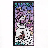 Woodland Snowman Stained Glass Panel 1