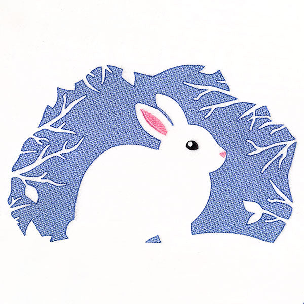 Winter Bunny Silhouette (Embossed)