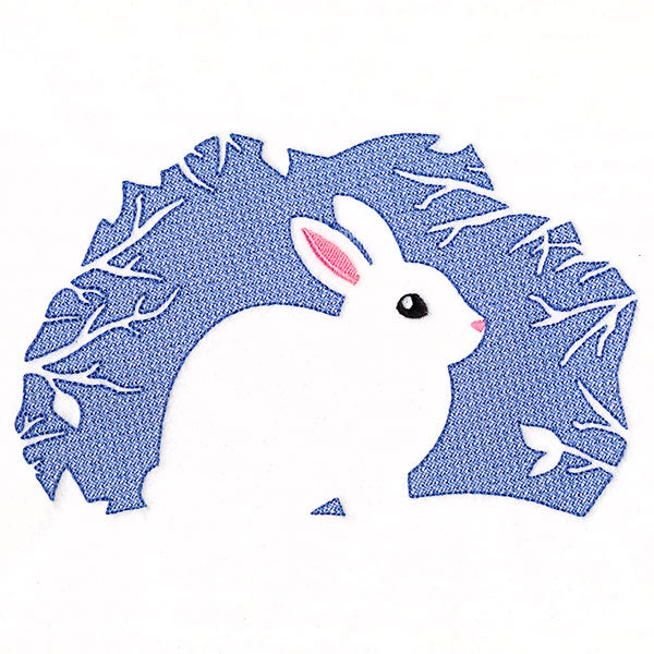 Winter Bunny Silhouette (Embossed)