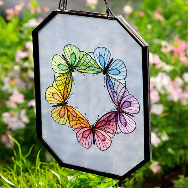 Rainbow Butterfly Wreath