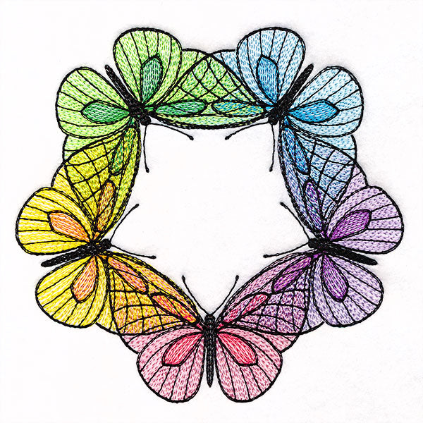 Rainbow Butterfly Wreath