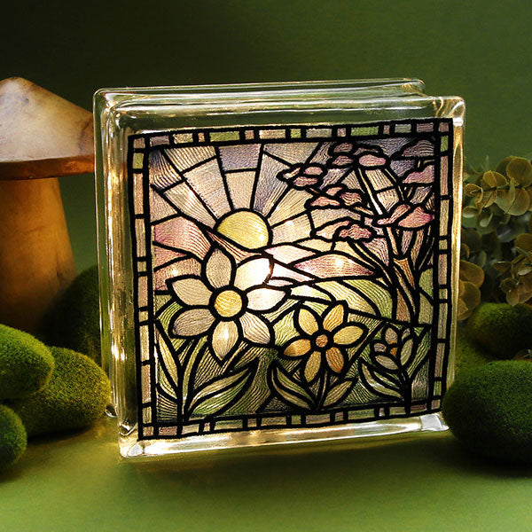 Four Seasons Stained Glass Square - Spring
