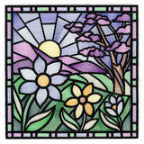 Four Seasons Stained Glass Square - Spring