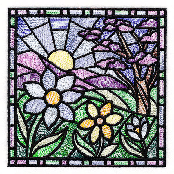 Four Seasons Stained Glass Square - Spring