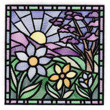 Four Seasons Stained Glass Square - Spring