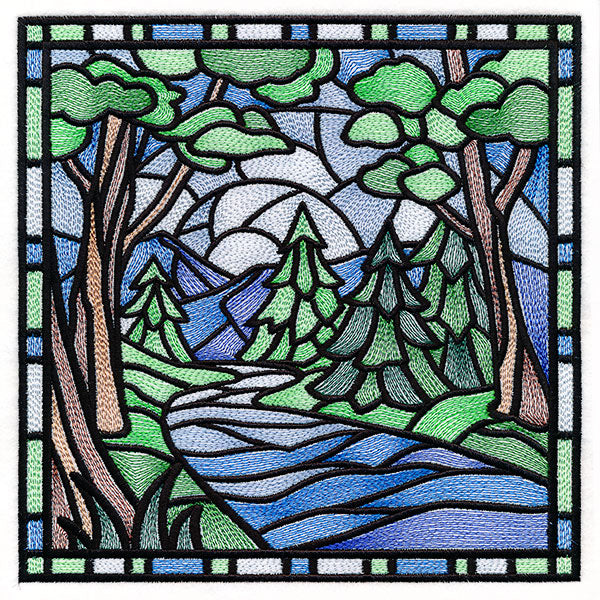 Four Seasons Stained Glass Square - Summer – Embroidery Library