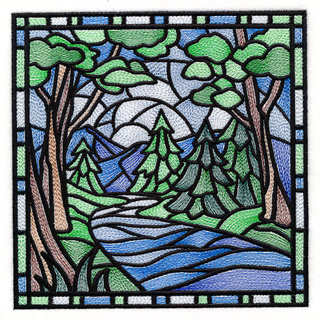 Four Seasons Stained Glass Square - Summer