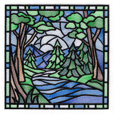 Four Seasons Stained Glass Square - Summer