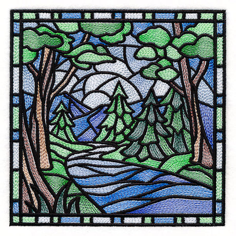 Four Seasons Stained Glass Square - Summer