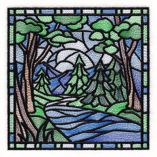 Four Seasons Stained Glass Square - Summer
