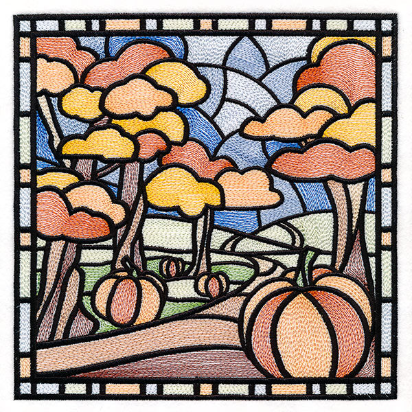 Four Seasons Stained Glass Square - Fall
