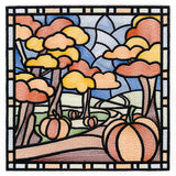 Four Seasons Stained Glass Square - Fall