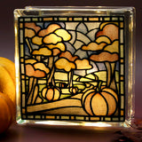 Four Seasons Stained Glass Square - Fall