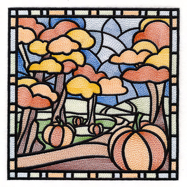 Four Seasons Stained Glass Square - Fall