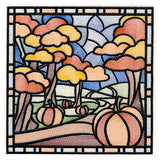 Four Seasons Stained Glass Square - Fall