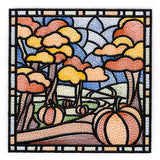 Four Seasons Stained Glass Square - Fall
