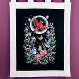 Midnight Garden & Birds Scene