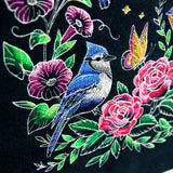 Midnight Garden & Birds Scene